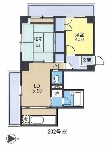 302号室 の間取り図