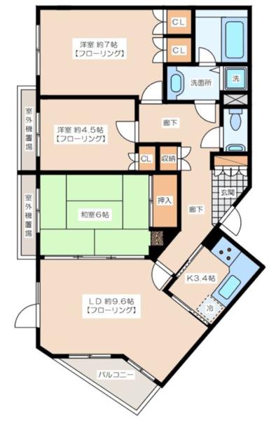 208号室 の間取り図