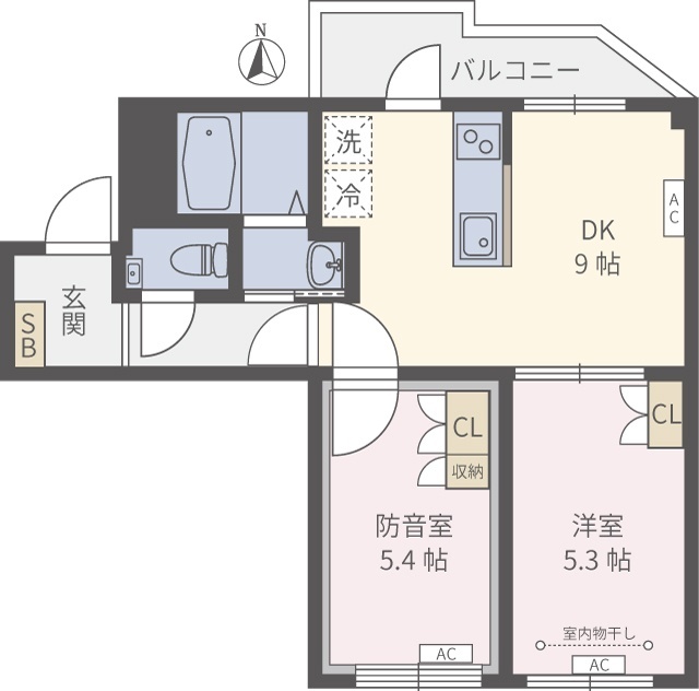 302号室 の間取り図
