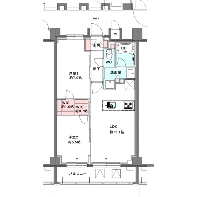 302号室 の間取り図