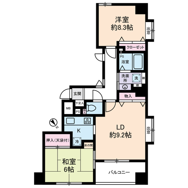 204号室 の間取り図