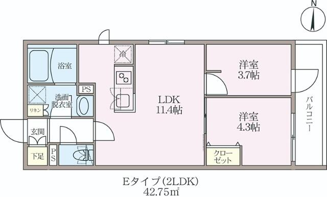 401号室 の間取り図