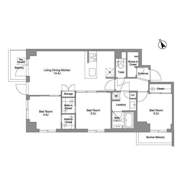 209号室 の間取り図