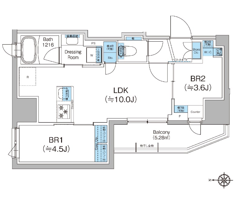 304号室 の間取り図