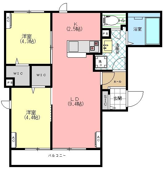 3F 4LDK の間取り図