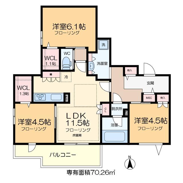 301号室 の間取り図