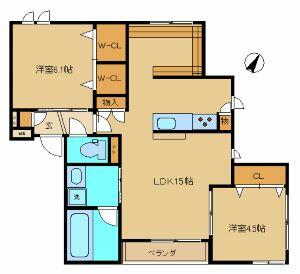 2SLDK の間取り図