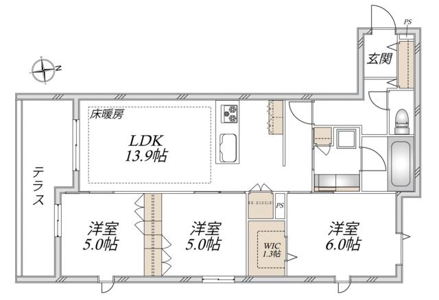 102号室 の間取り図