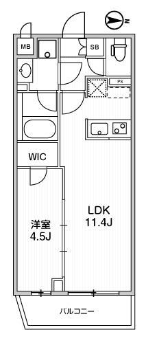 107号室 の間取り図