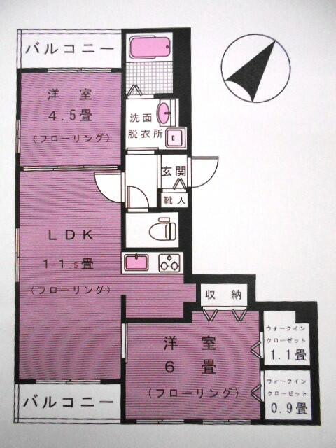 202号室 の間取り図