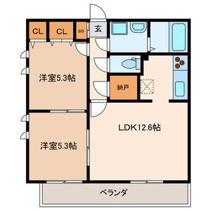 212号室 の間取り図