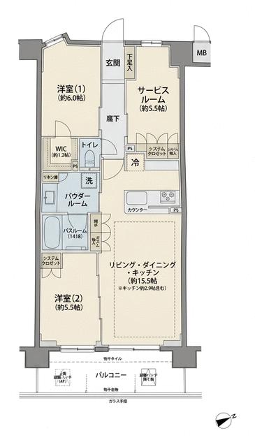 409号室 の間取り図