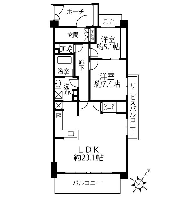 330号室 の間取り図