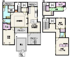 3F 2LDK+S(納戸) の間取り図
