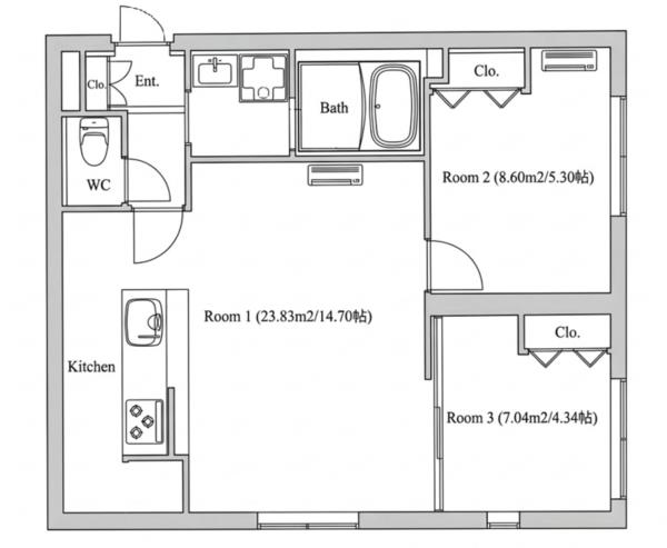 303号室 の間取り図
