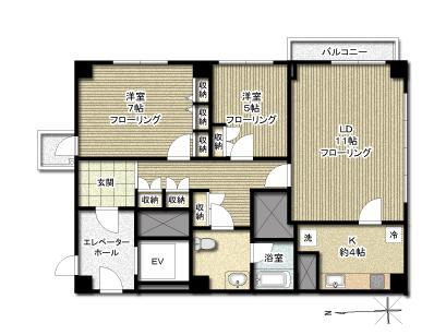 202号室 の間取り図