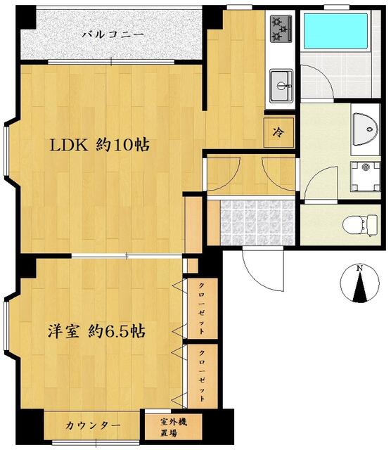 4F 1LDK の間取り図