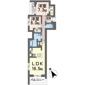 202号室 の間取り図