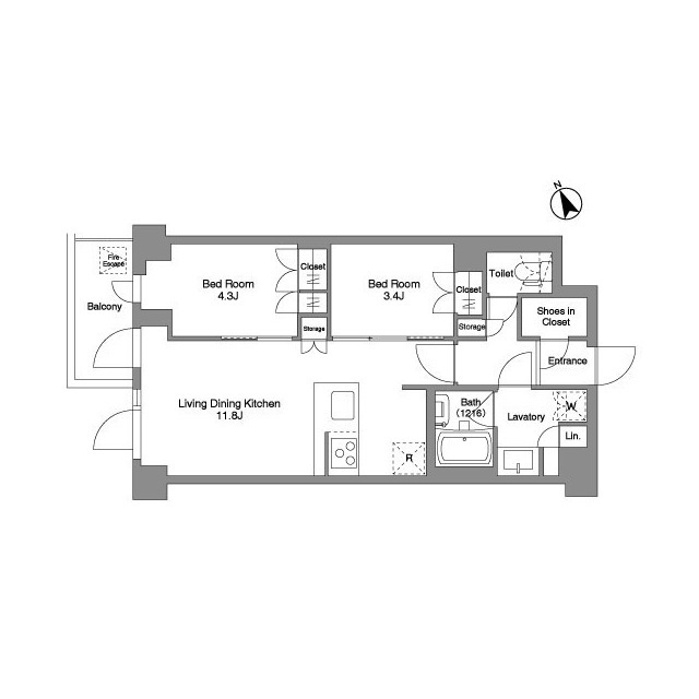 207号室 の間取り図