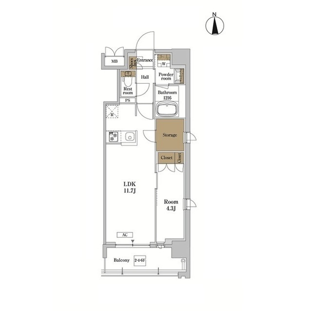 601号室 の間取り図