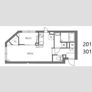 201号室 の間取り図
