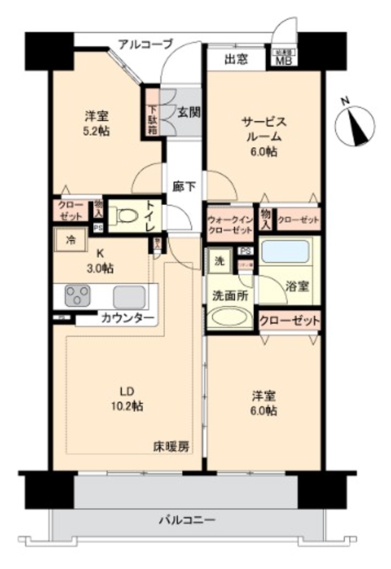 606号室 の間取り図