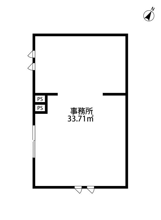 1F ワンルーム の間取り図