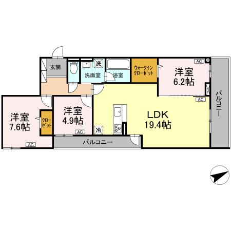 205号室 の間取り図