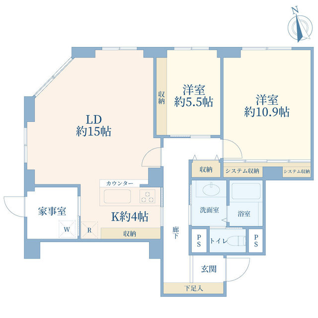 504号室 の間取り図
