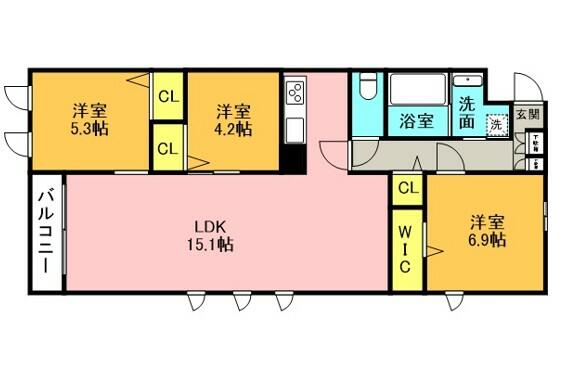 301号室 の間取り図