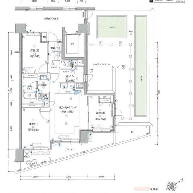 802号室 の間取り図