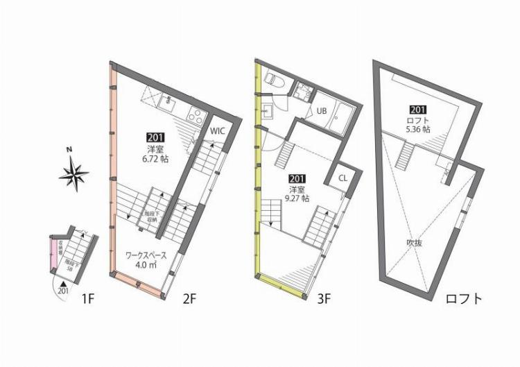 201号室 の間取り図