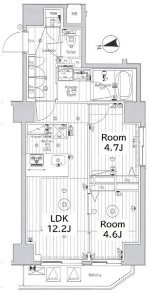 1401号室 の間取り図