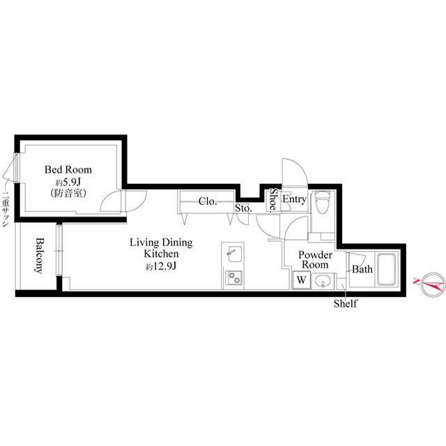 A号室 の間取り図