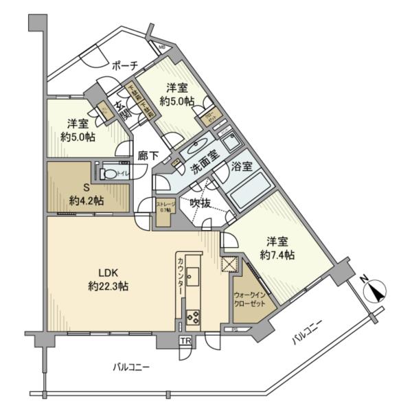 213号室 の間取り図
