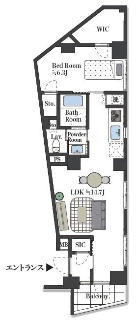 802号室 の間取り図