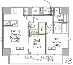 802号室 の間取り図