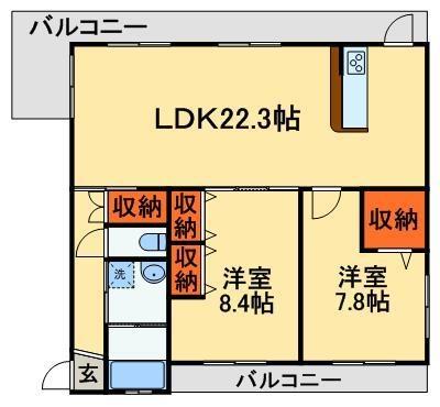 402号室 の間取り図