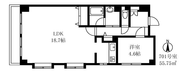 701号室 の間取り図