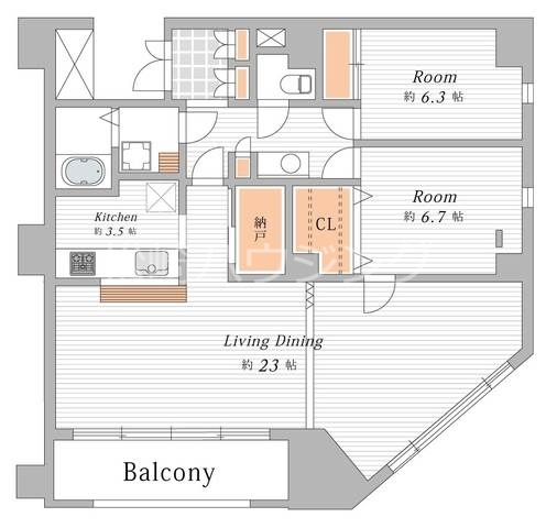 201号室 の間取り図