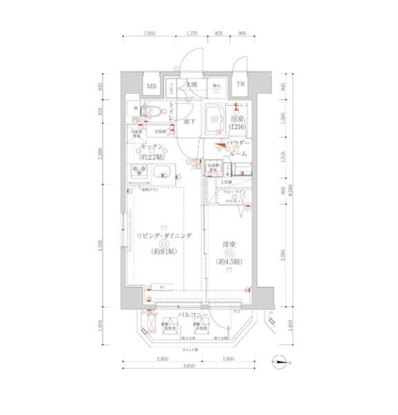 404号室 の間取り図