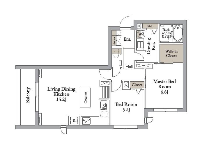 202号室 の間取り図