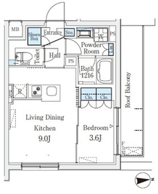 404号室 の間取り図