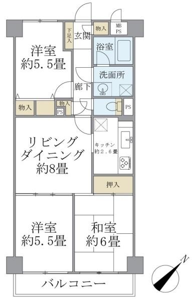 505号室 の間取り図