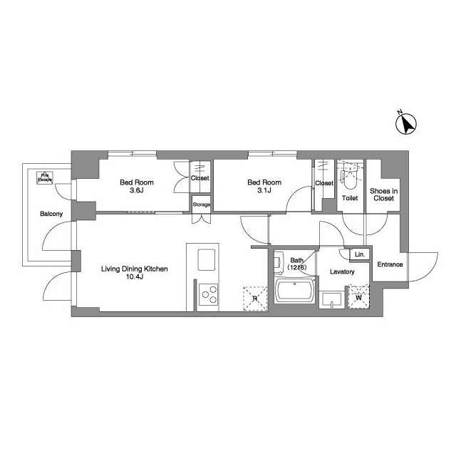 205号室 の間取り図