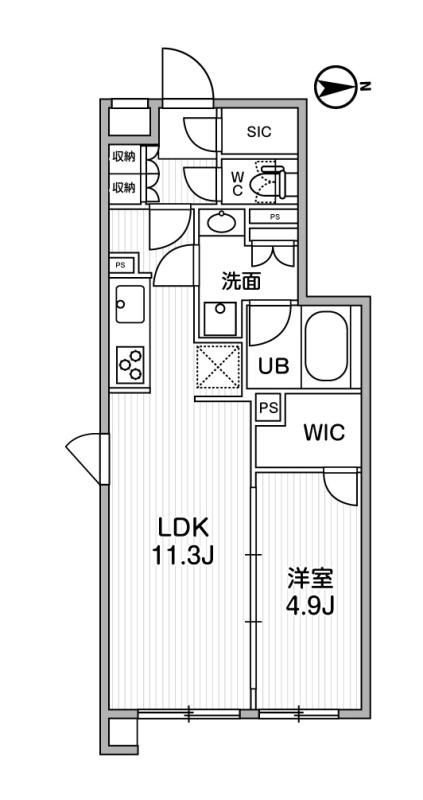 208号室 の間取り図