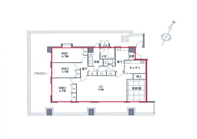 802号室 の間取り図
