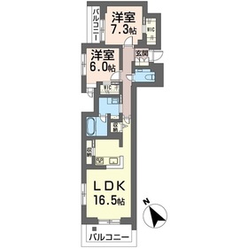 302号室 の間取り図