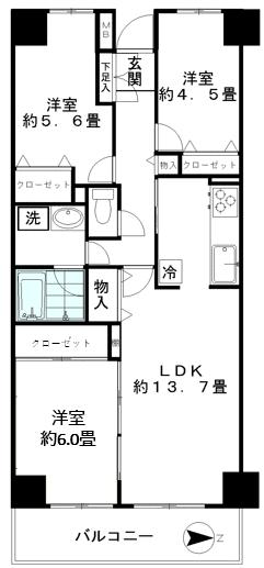 203号室 の間取り図