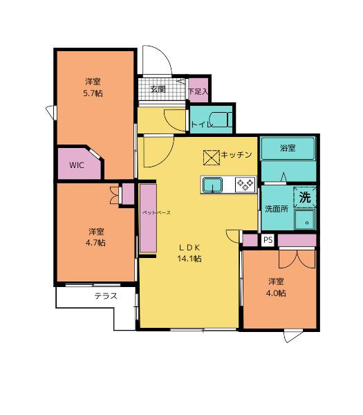 101号室 の間取り図